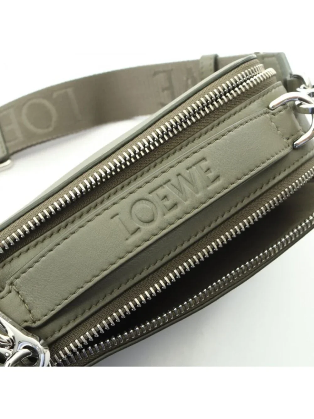 Loewe Shoulder Bag Crossbody Mini Khaki Leather